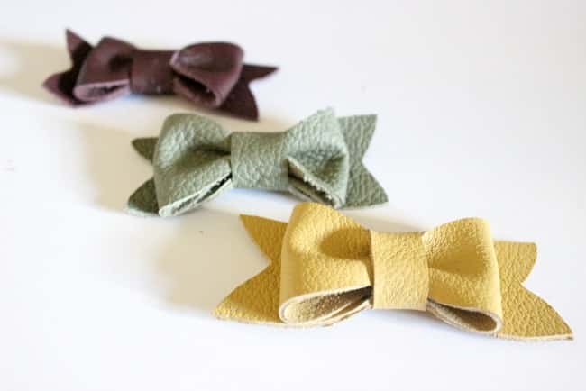 These cute DIY leather bows are a simple craft and you can use them for just about anything