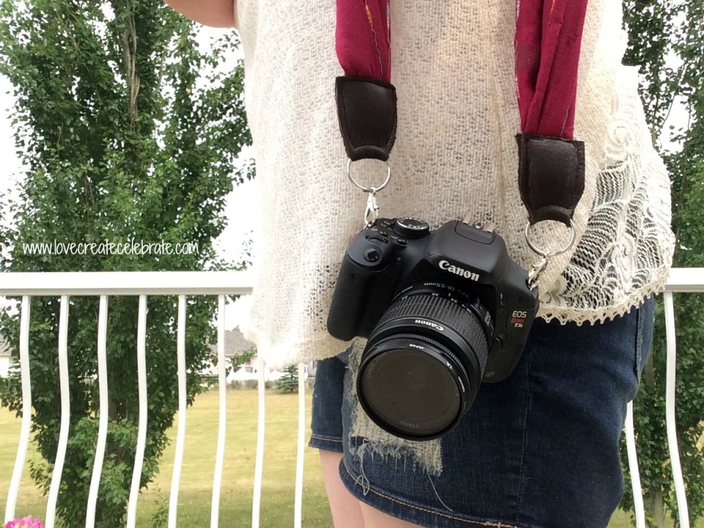 Repurpose your old scarves to create awesome new camera straps.