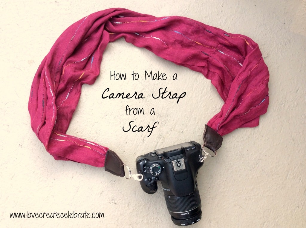 Follow this tutorial to make your very own camera strap from an old scarf!