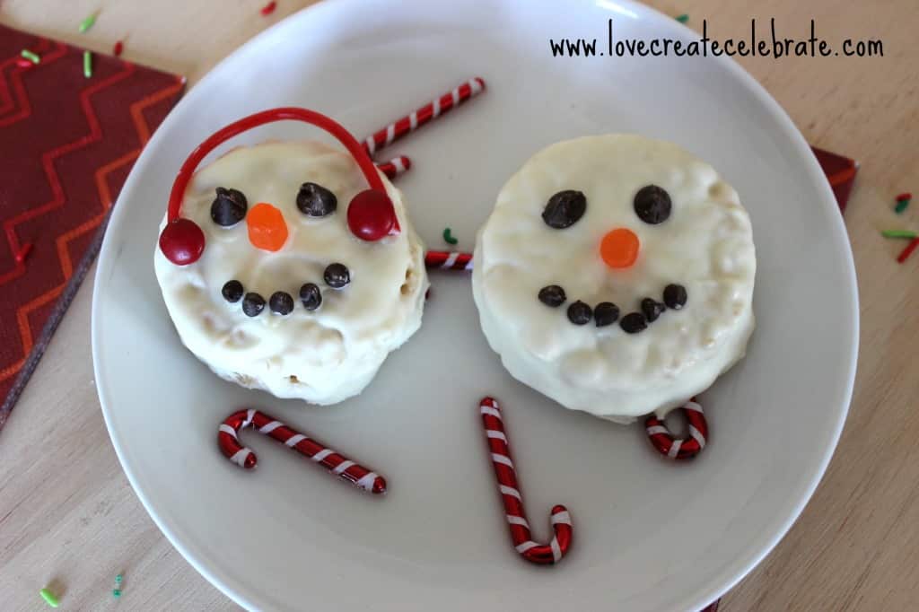 Rice Krispie Snowman Treats for Winter