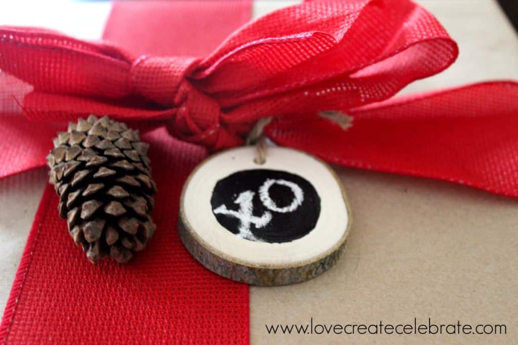 Chalkboard Paint Wood Slice Gift Tags