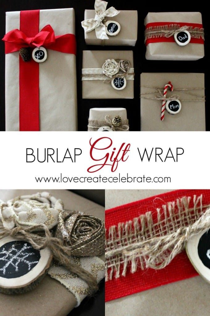 Christmas Burlap Gift Wrap