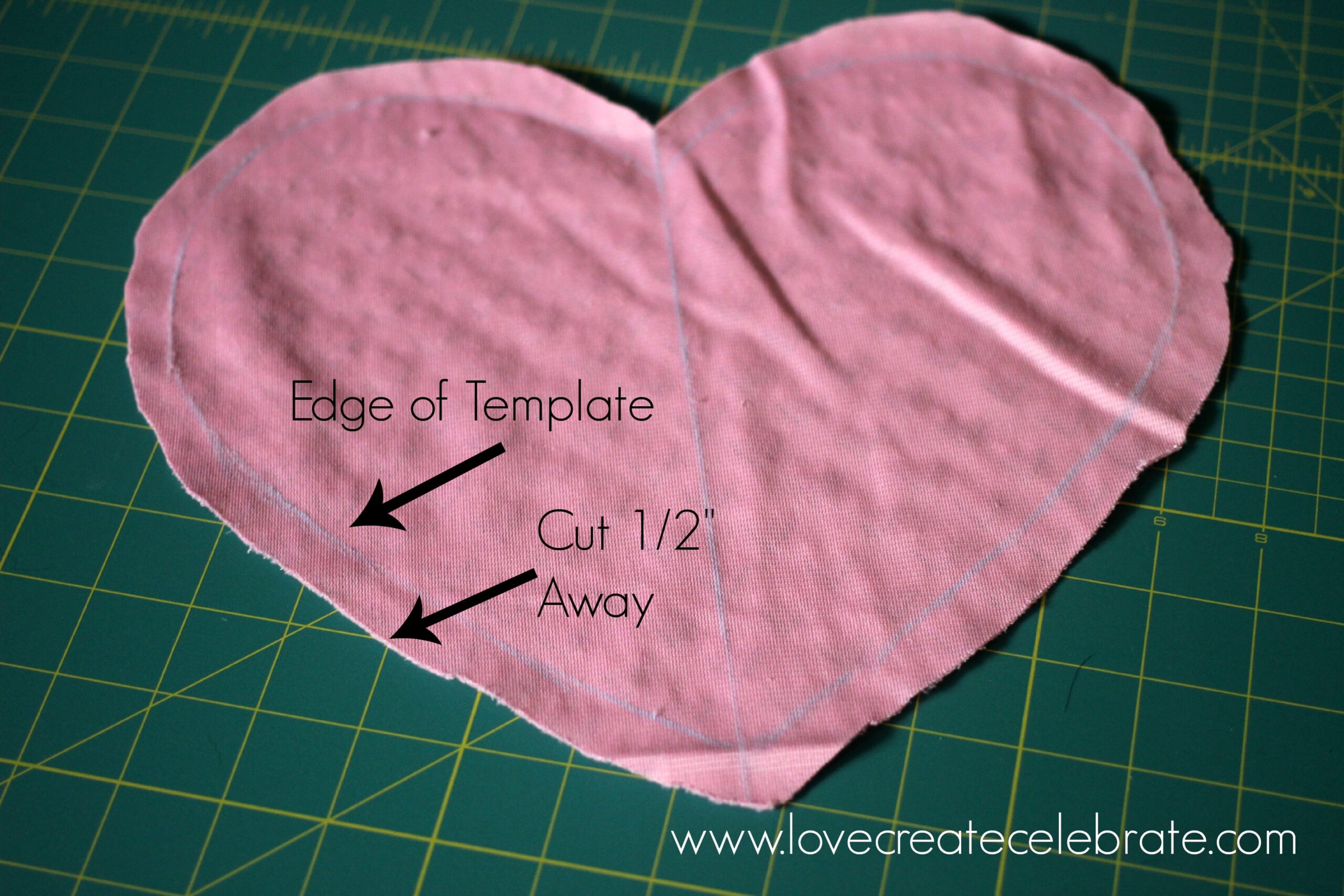 Make sure you cut a half inch away from the outline of the heart taggie blanket
