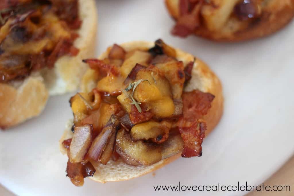 Sweet onions and apples combined with bacon make this appetizer a savory treat