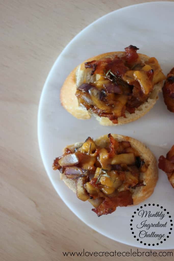 sweet apples and savory bacon make these crostinis a perfect appetizer for a party