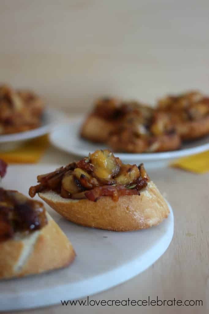 These crispy Crostini are a sweet and savory party appetizer that's super easy to make