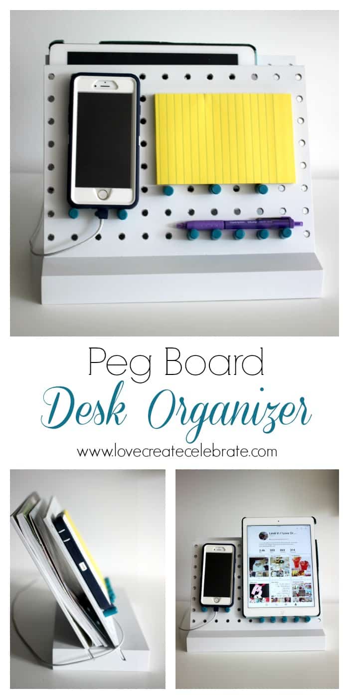 Peg Board Desk Organizer