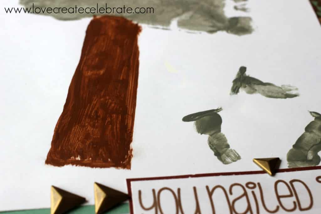 Detail of a DIY Father's Day card