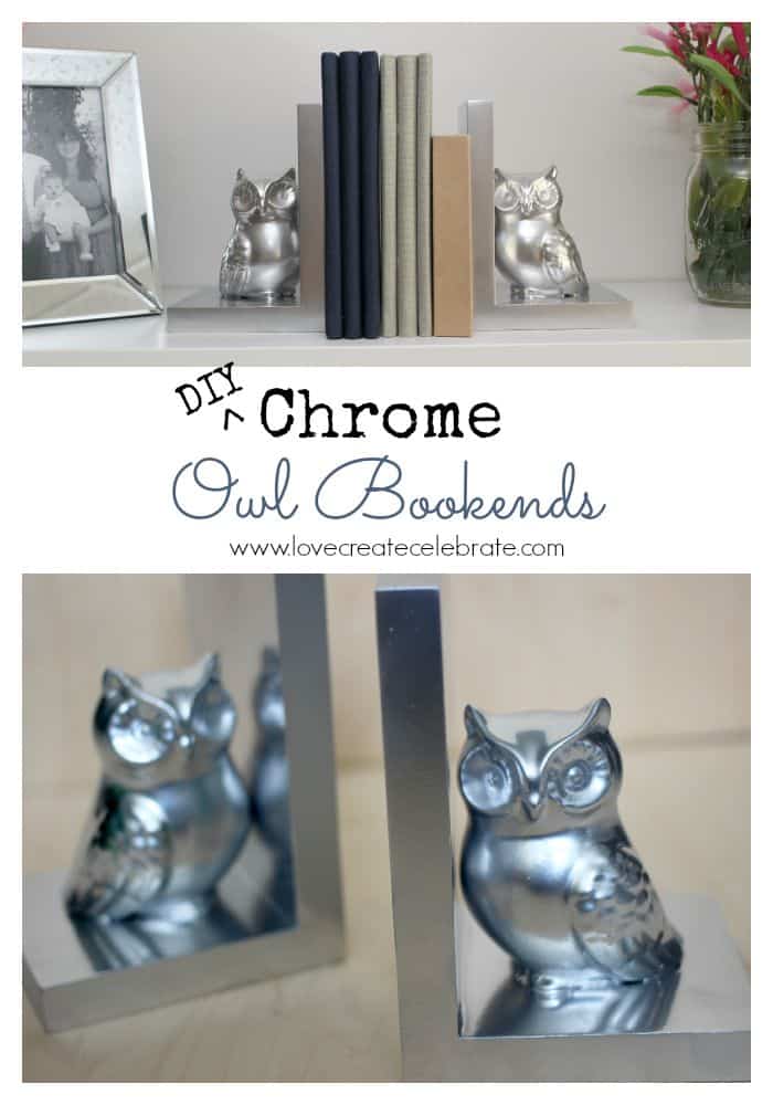 DIY Chrome Owl Bookends