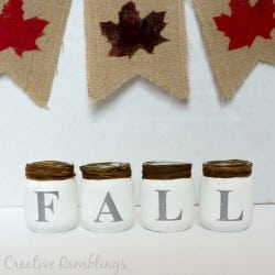 Fall baby food jars with chalk paint and glitter vinyl