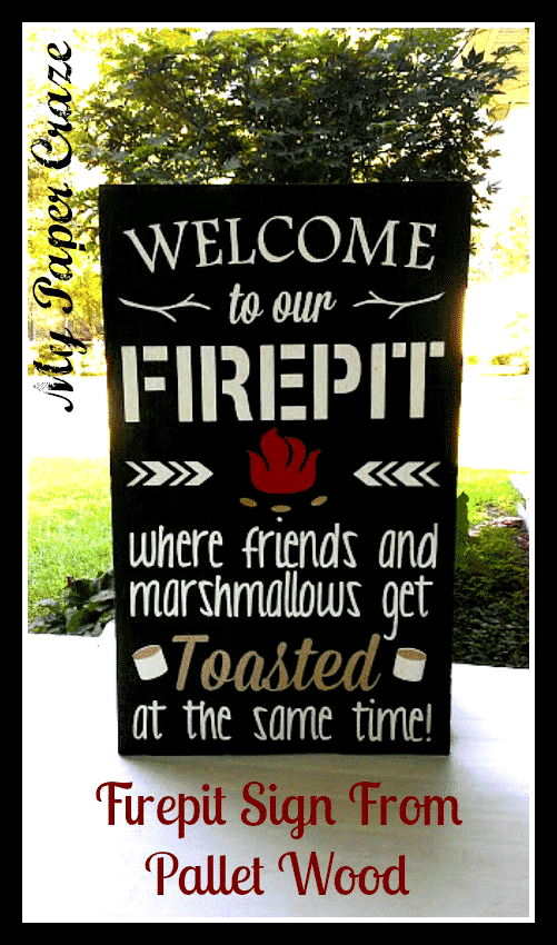 This fire pit sign made from pallet wood is DIY and the perfect gift for any occasion.