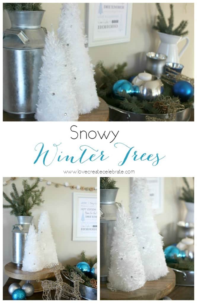 Snowy Winter Trees - The perfect winter craft that you can start and finish in five minutes! I love that you can make these and leave them up all winter long! 