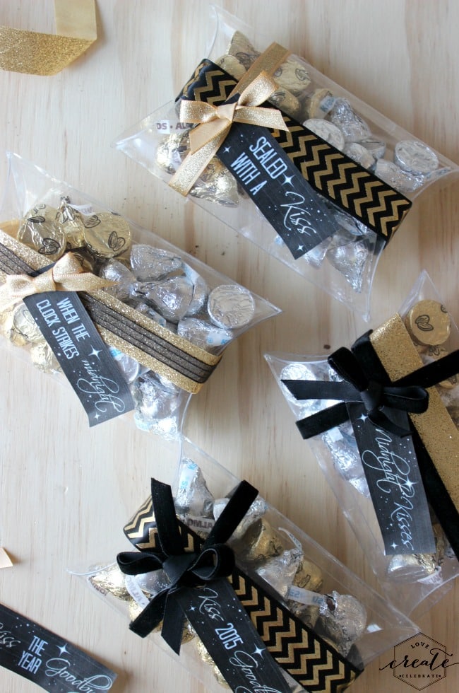 Hershey's kisses with gift tags
