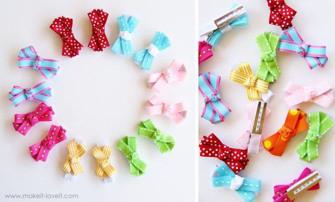 Do hair clips ever NOT look cute on baby girls? Try this easy tutorial for DIY baby hair clips