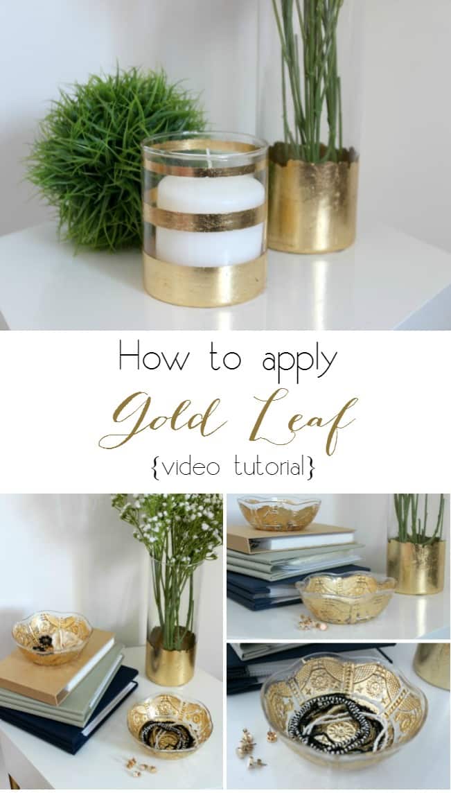 Watch a quick and easy video tutorial to show you how to apply gold leaf to any decorative item in your home!