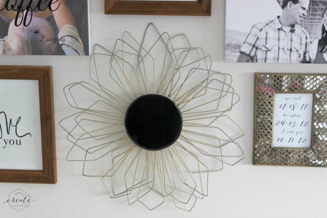 This DIY sunburst mirror looks amazing as part of a gallery wall