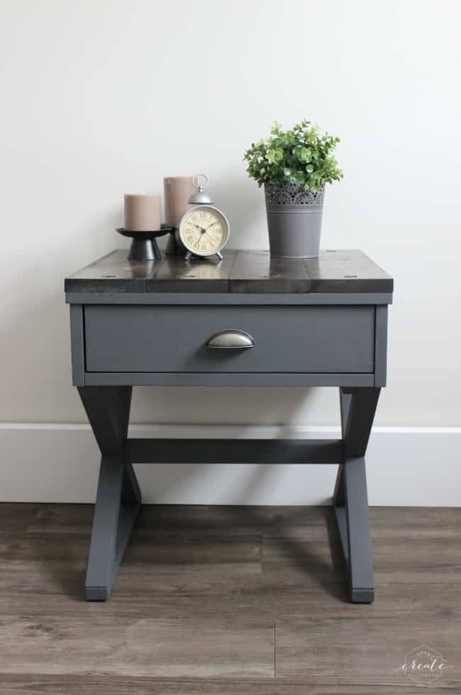 Modern Industrial Side Table Makeover