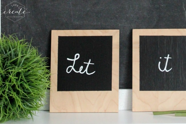 These plywood polaroids are the perfect addition to any Spring mantle!