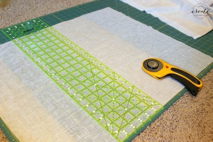 image of cutting mat for DIY pillow covers