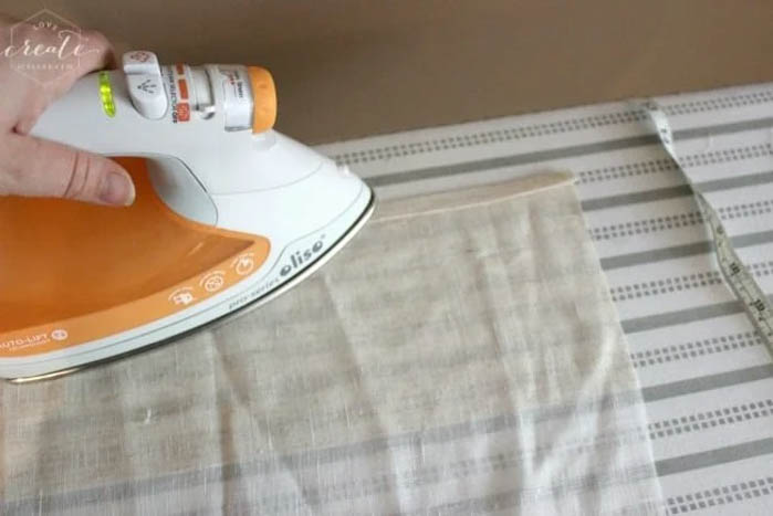 ironing edges of fabric 
