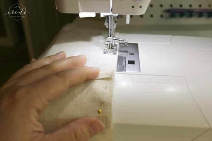 sewing seam for DIY pillow covers