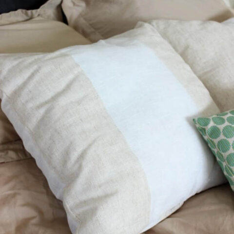throw pillows on a bed