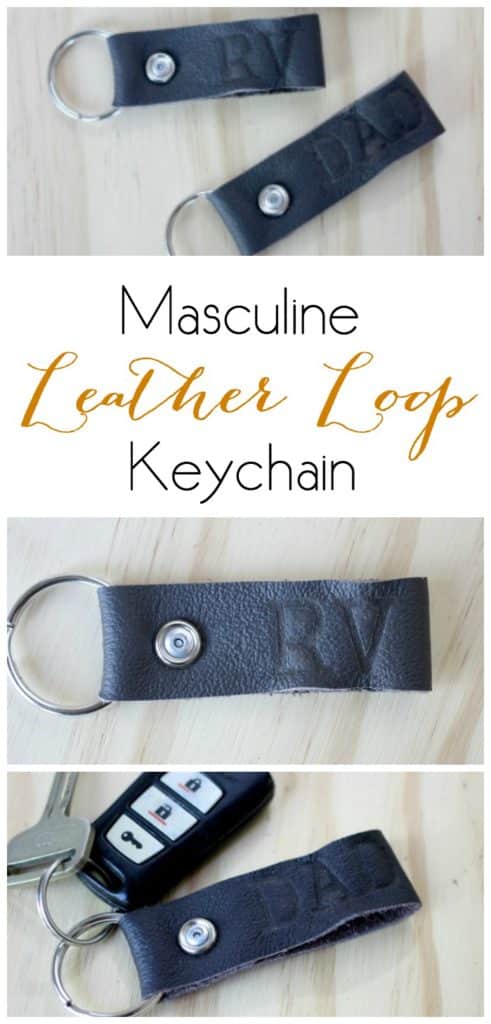 Masculine Leather Loop Keychain