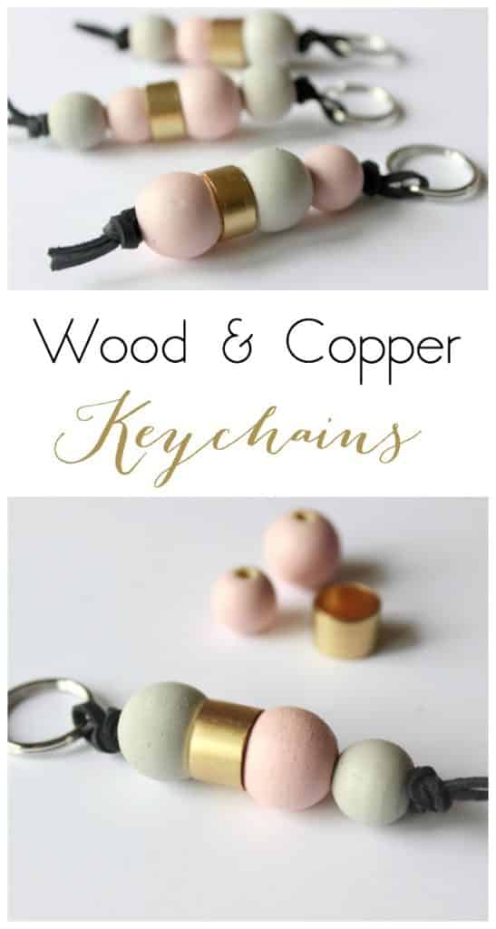 Wood Beads and Copper Keychains