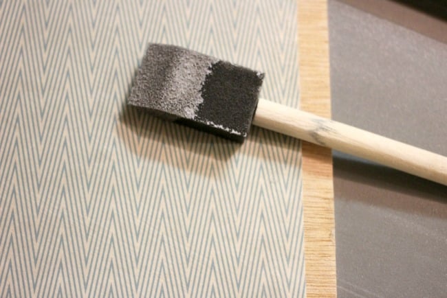 Apply the mod podge with a sponge brush