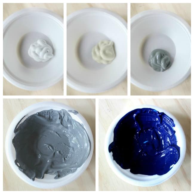 Paint colors for the DIY canvas art