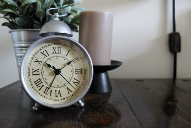 Alarm clock in the cozy guest room.