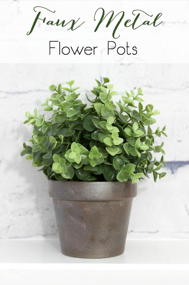 Faux Metal Industrial Flower Pots