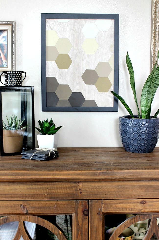 Great modern decor idea! Love the hexagons and the wood background. Great video tutorial! 