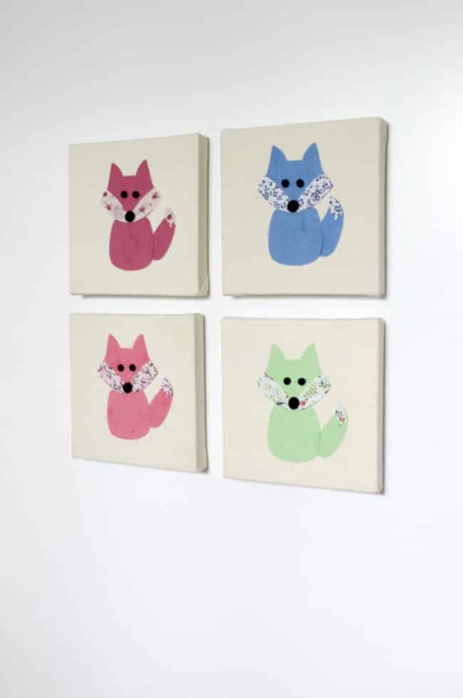 Perfect art for a little girl's bedroom. These foxes are adorable!
