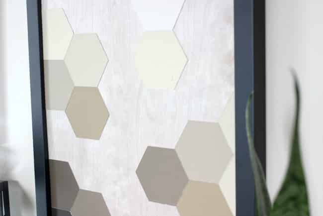 Great modern decor idea! Love the hexagons and the wood background. Great video tutorial!