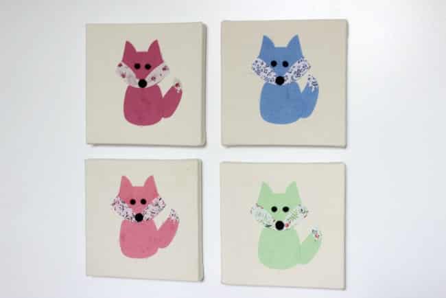 Perfect art for a little girl's bedroom. These foxes are adorable!