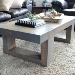 Build this beautiful Modern Coffee Table with the free build plans provided. What a beautiful addition to your living room!