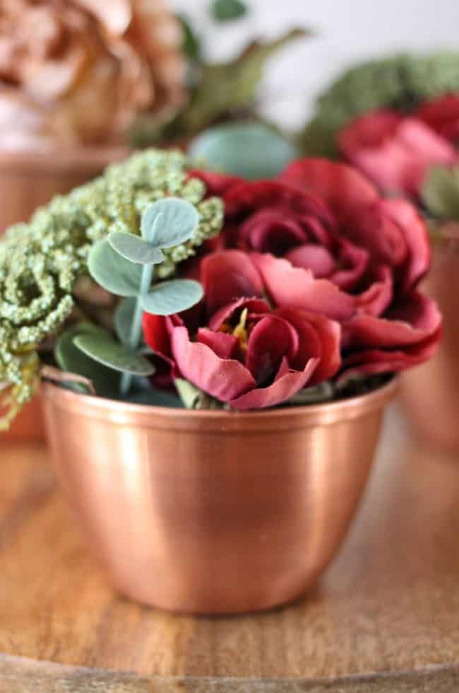 This small copper planter was perfect for making fall centerpieces.