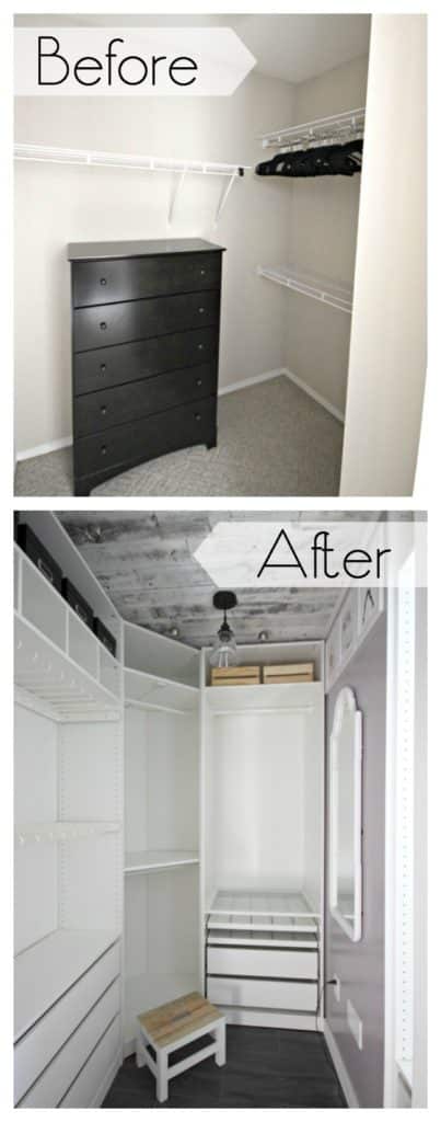 A beautiful dream closet makeover! I LOVE the organization ideas. Such a great use of a small space.