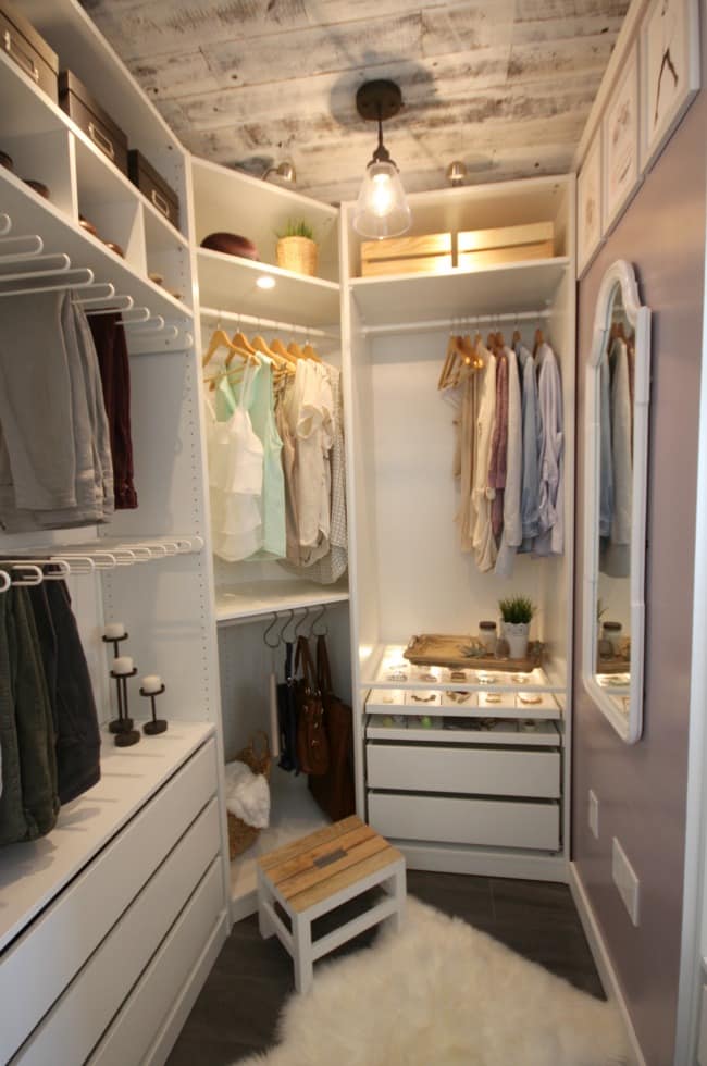 A beautiful dream closet makeover! I LOVE the organization ideas. Such a great use of a small space.