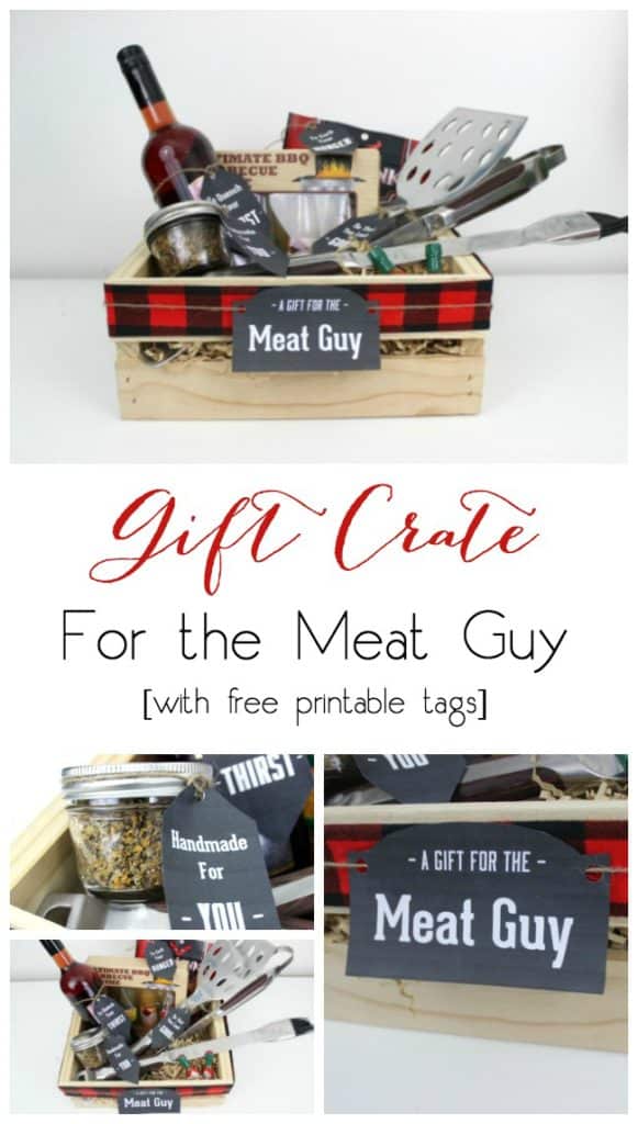 Perfect for the meat or BBQ guy! Instead of gift baskets, why not opt for the more manly Gift Crate?! The perfect crate for any guy on your list, plus an amazing list of suggestions!