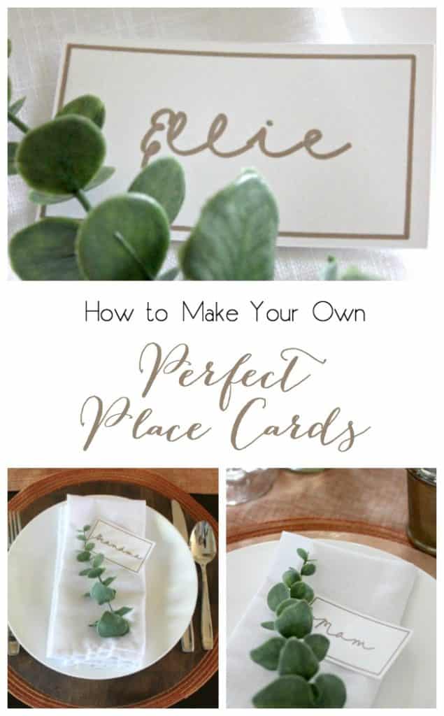 Make perfect handwritten place cards (even if you don't have perfect writing!). Beautiful for any table setting! I'm dreaming of Thanksgiving and Christmas tables :) 