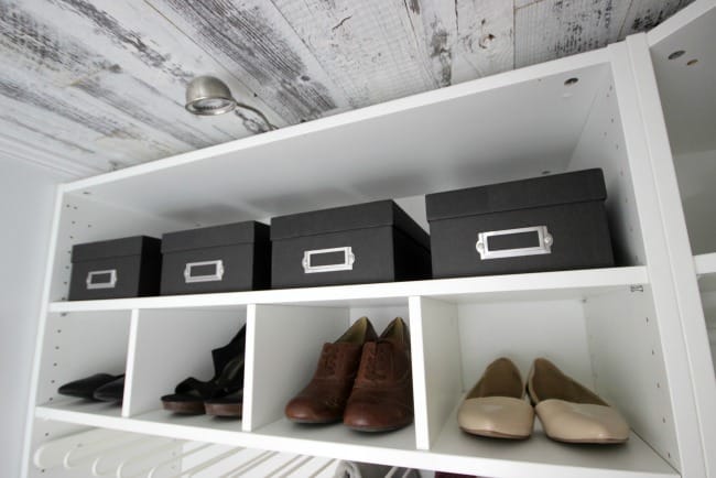 This new closet has plenty of space for shoes.