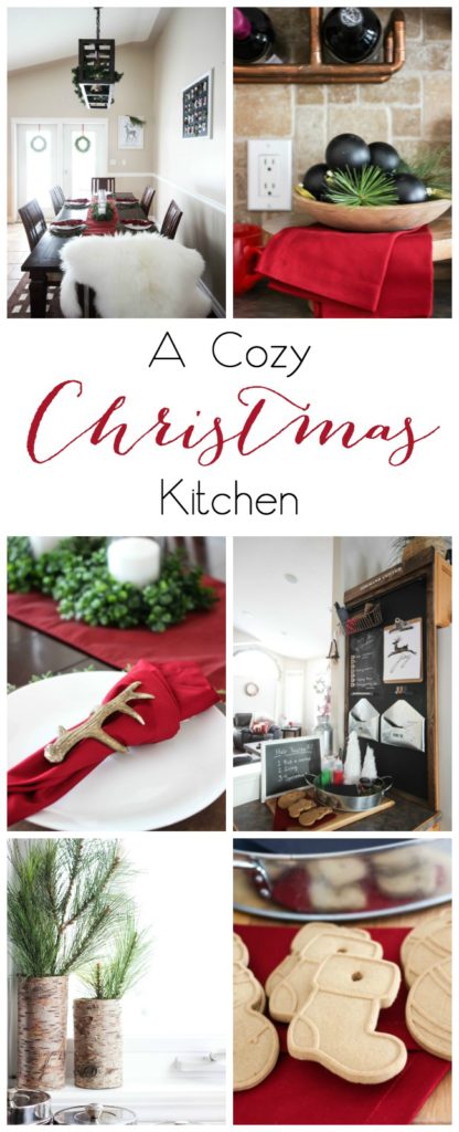 Simple Christmas decorations that you can add to your kitchen to give it a perfectly cozy and festive feel. Plus a simple and beautiful rustic place setting!