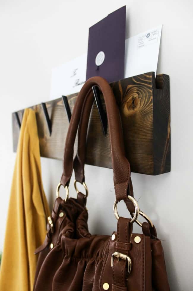 The hooks are modern and so easy to fit in on the industrial chic coat rack