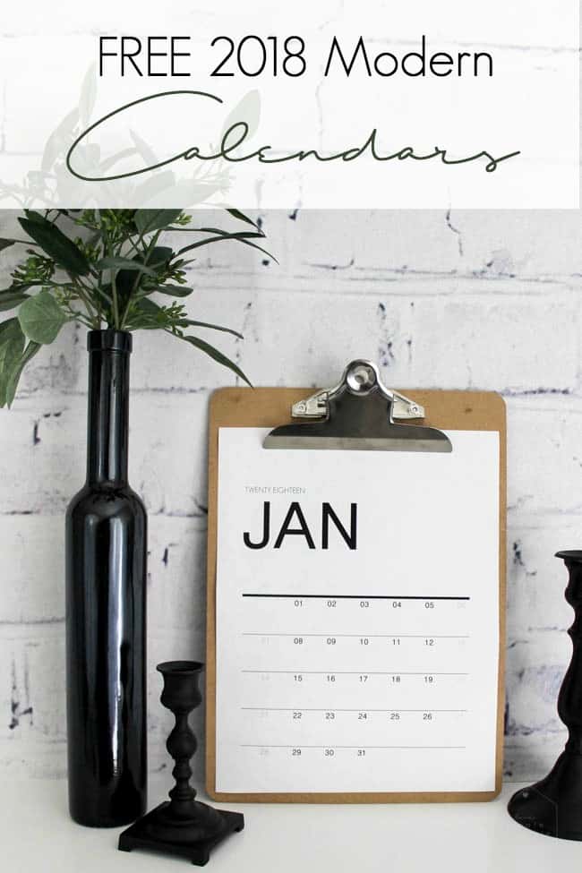 Download free modern 2018 Calendars! Monthly printables to help organize your office and life!