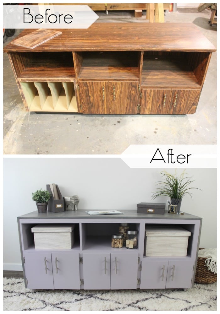 Organize your office or craft space with a beautiful sideboard makeover! "You Look Mauve-lous" is the Beauti-Tone colour of the year and looks gorgeous in the furniture flip!