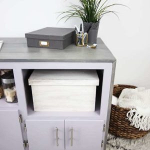 Organize your office or craft space with a beautiful sideboard makeover! "You Look Mauve-lous" is the Beauti-Tone colour of the year and looks gorgeous in the furniture flip!