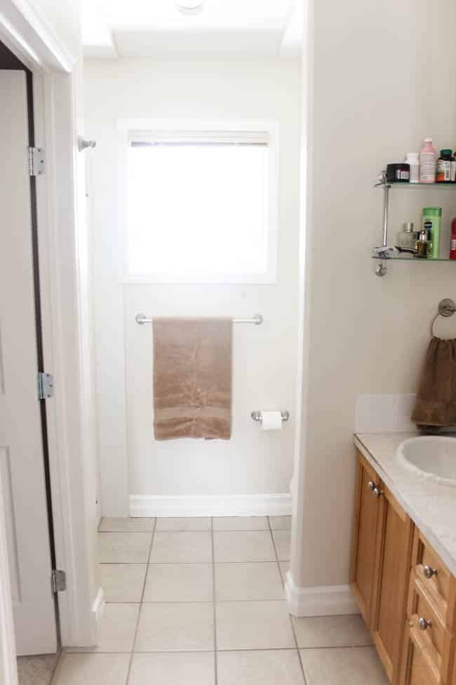 Love this modern bathroom design! Gorgeous faucets, fixtures, and tile choices! Follow along as this outdated bathroom is transformed into a beautiful modern oasis! 