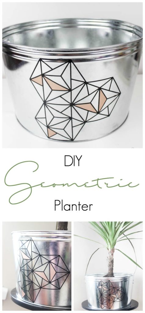 Make this modern geometric planter for any corner in your home. Love the industrial chic flair to this home decor project idea!